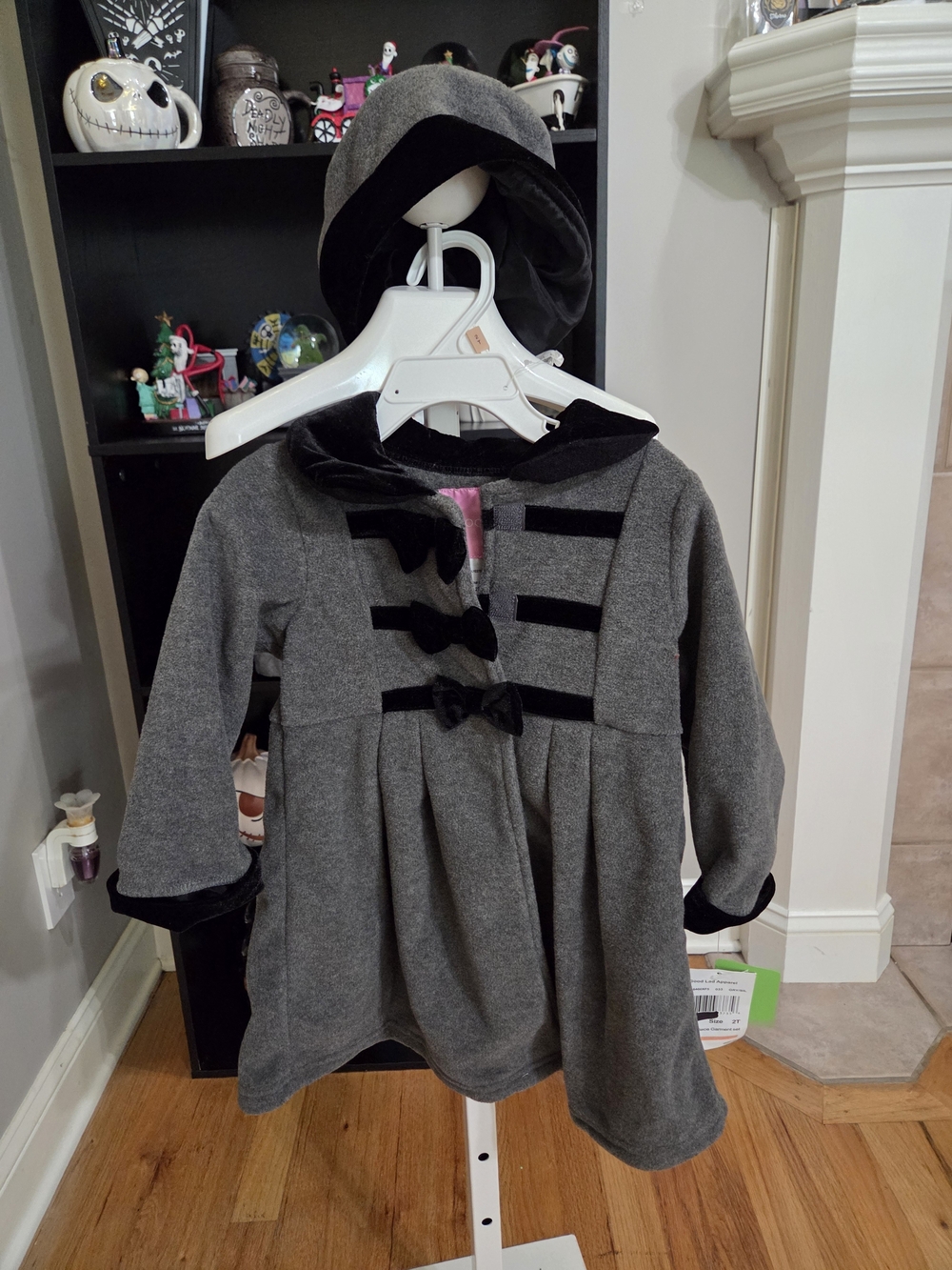 Good Lad Gray Coat with Black Velvet Trim and Bows Matching Hat